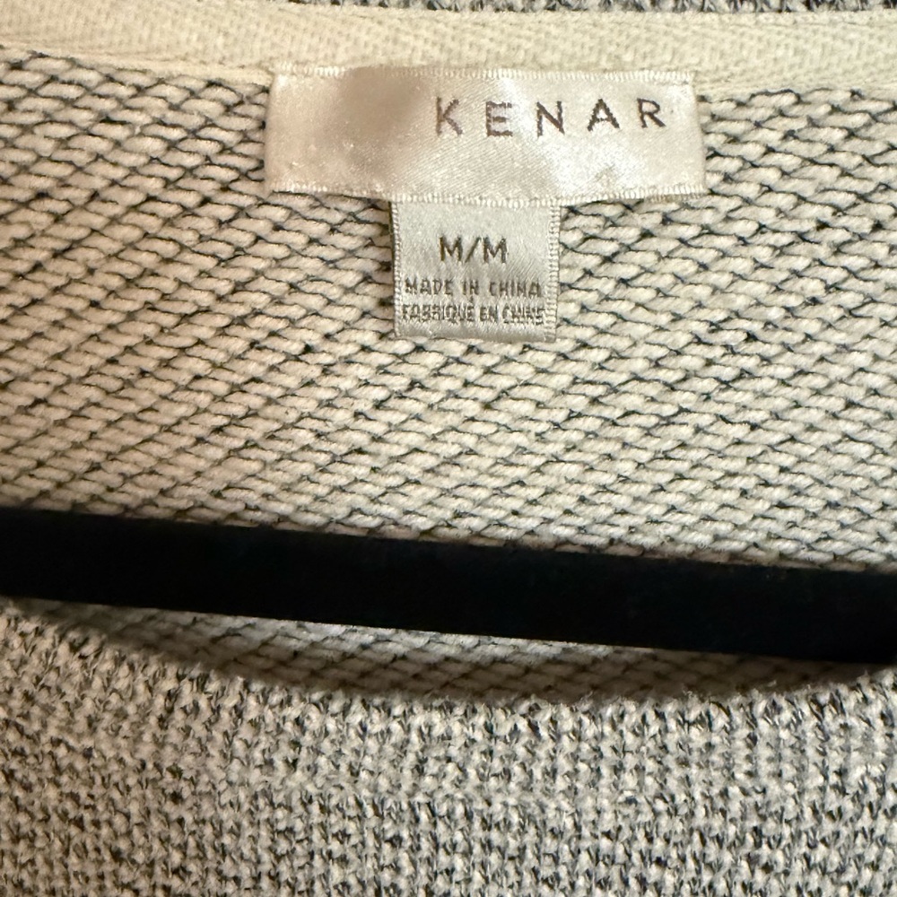 Kenar Neutral Tweed Knit Top - Cream & Black